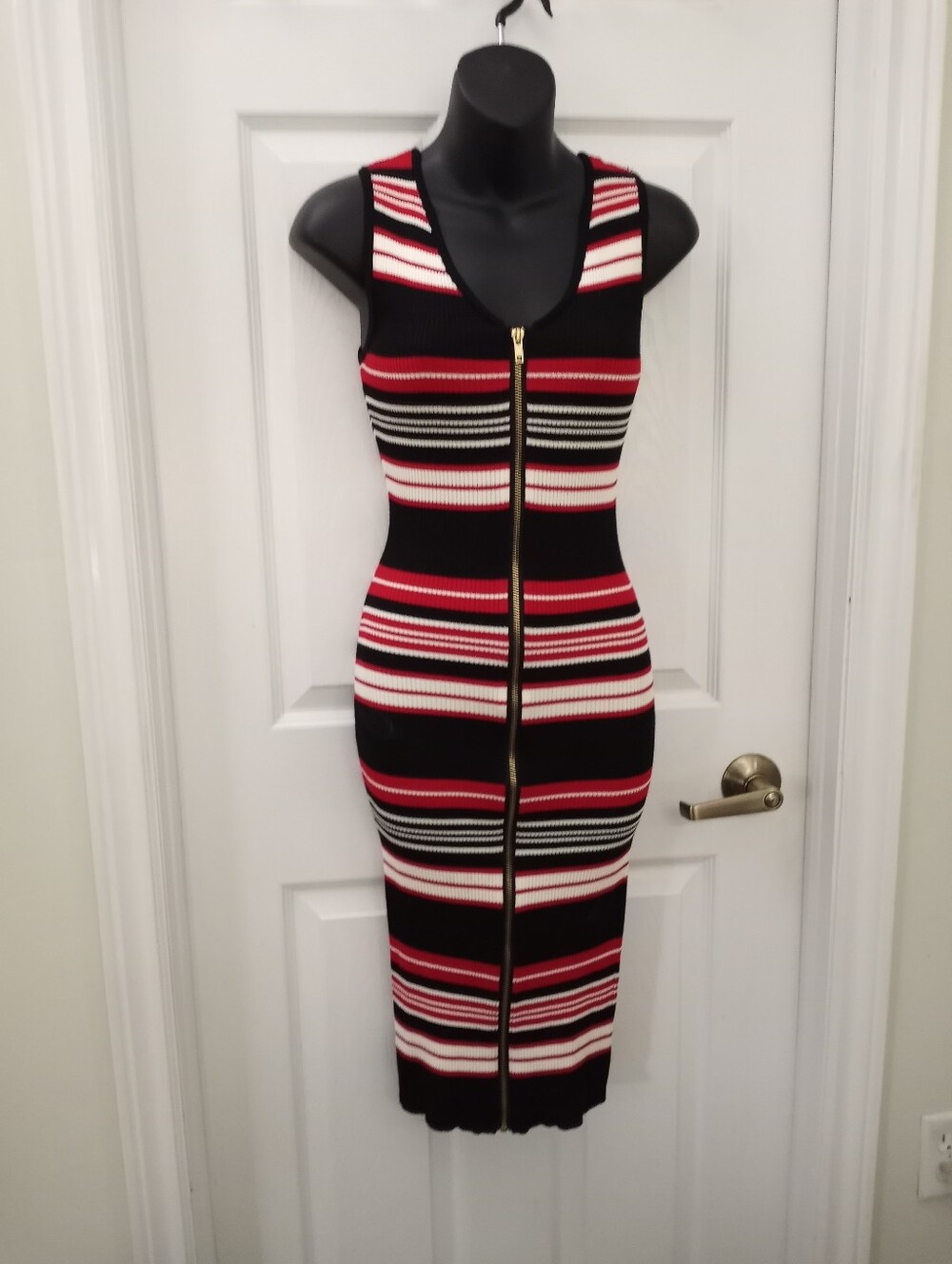 LU💖NYC Full Zip Midi Dress With Stretch